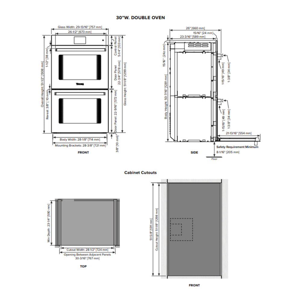 Viking-MVDOE6301SS-Dimension View