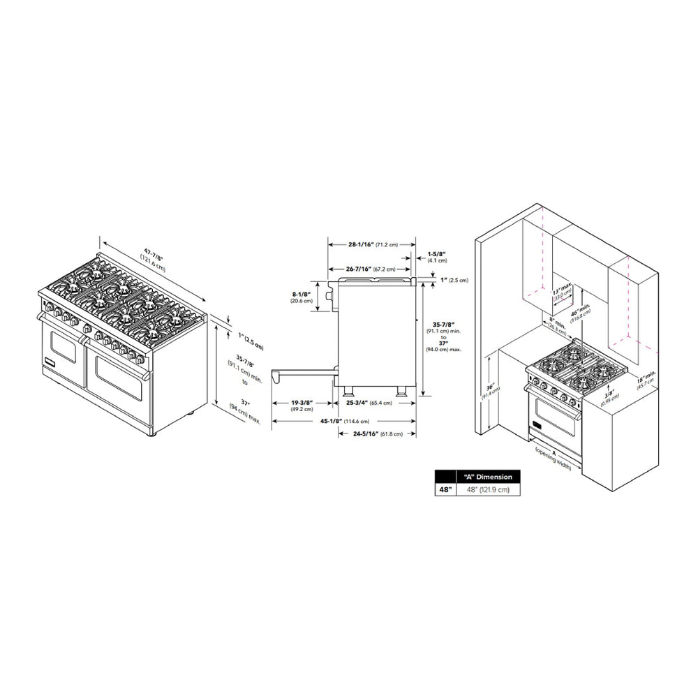 Viking-VGIC54828BSS-Dimension View